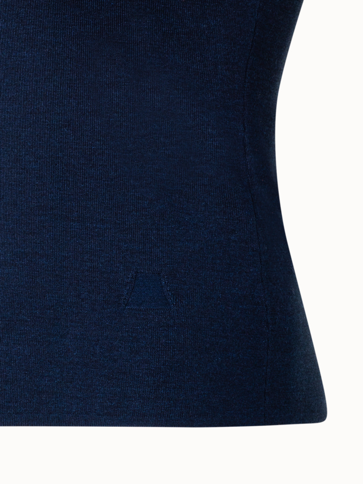 Sleeveless Silk Stretch Knit Top with Crew Neck - blue