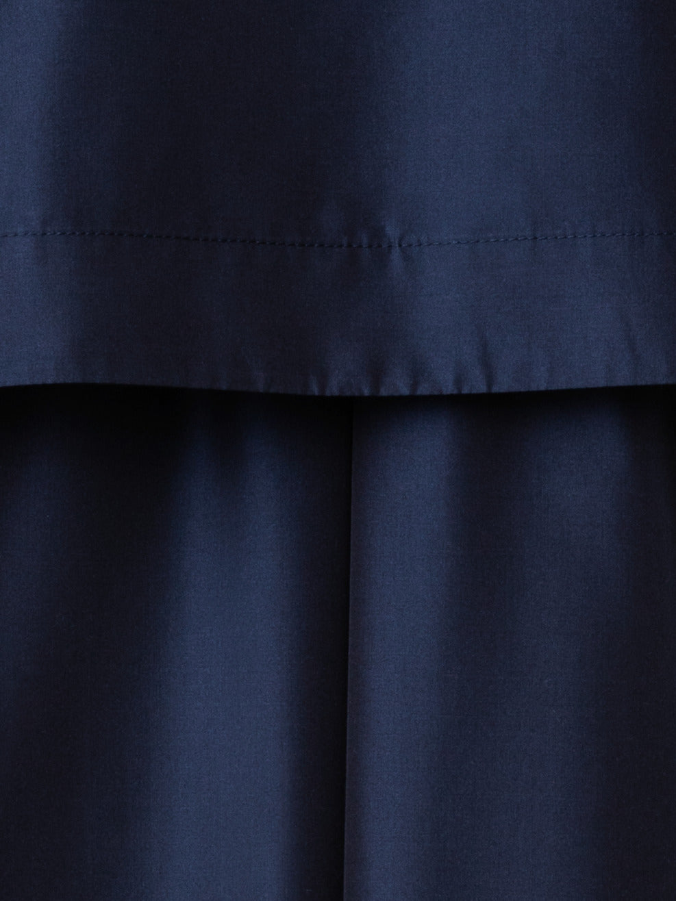 Water Repellent Long Silk Taffeta Coat - blue - navy