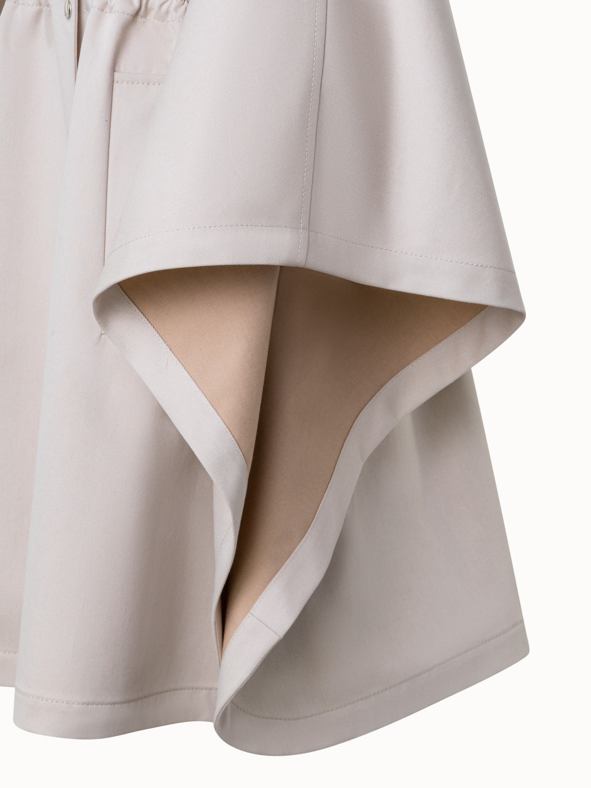 Water Repellent Cape Coat in Cotton Twill - beige