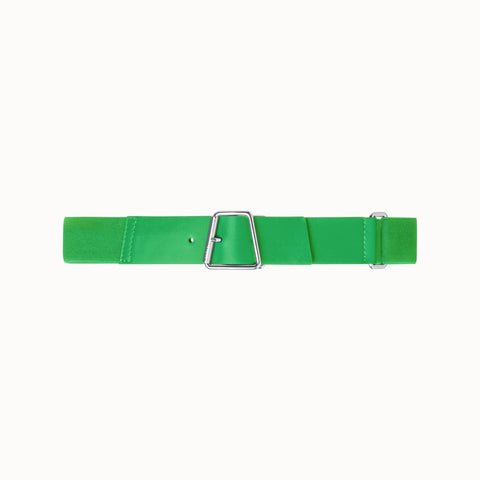 Leather and Elastic Belt with Trapezoid Buckle