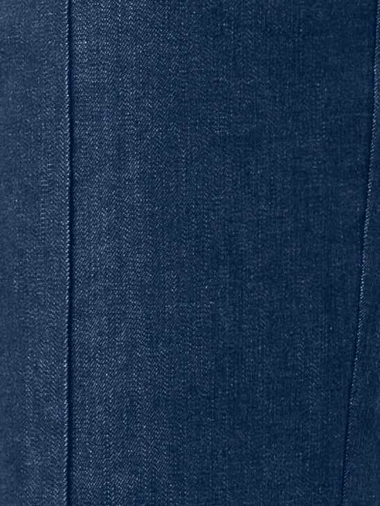 Cotton Stretch Denim Bootcut Pants - blue
