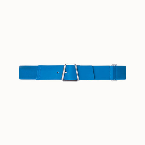 Leather and Elastic Belt with Trapezoid Buckle