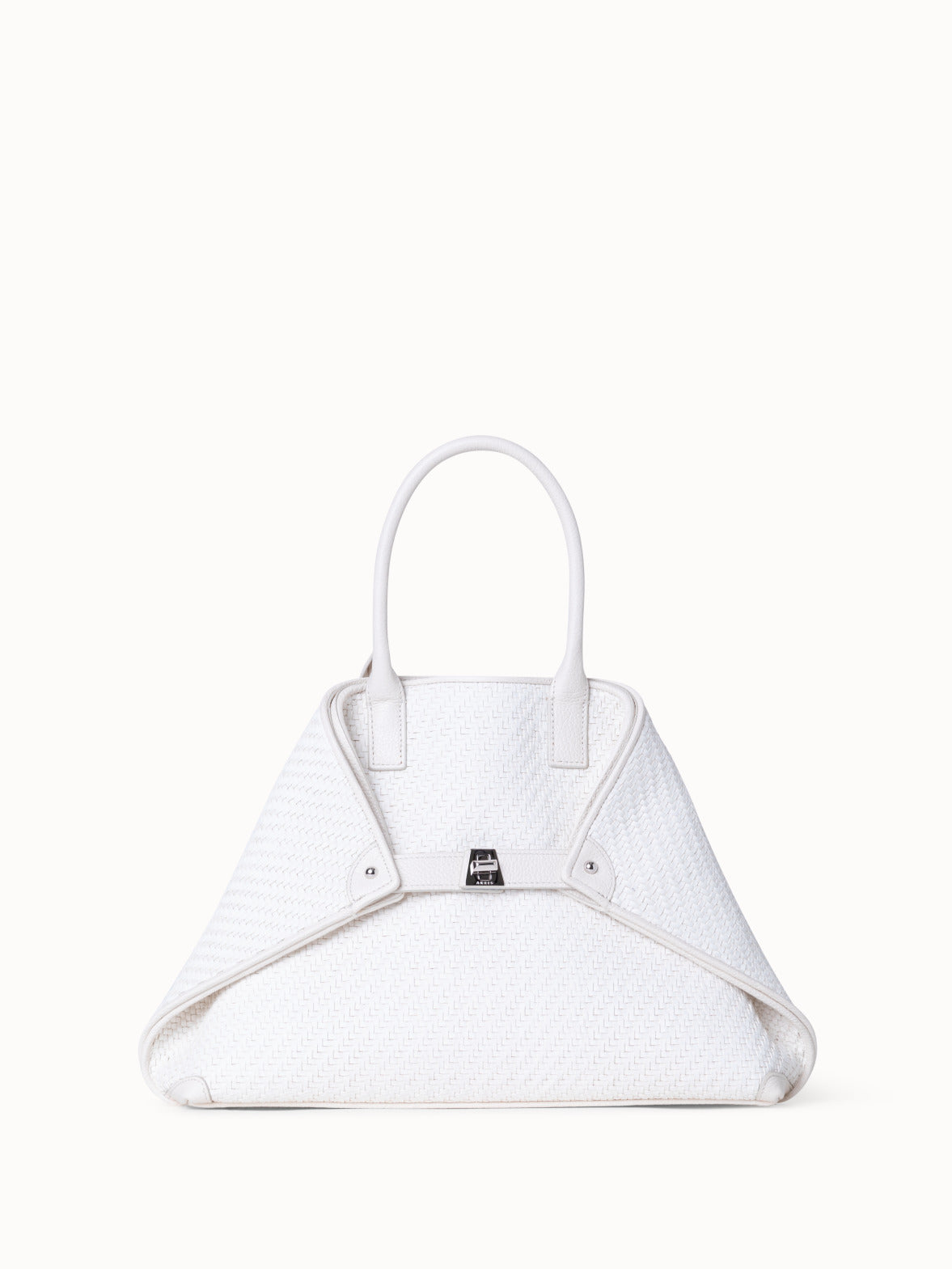 Small Ai Shoulder Bag with Superimposition Print - ecru