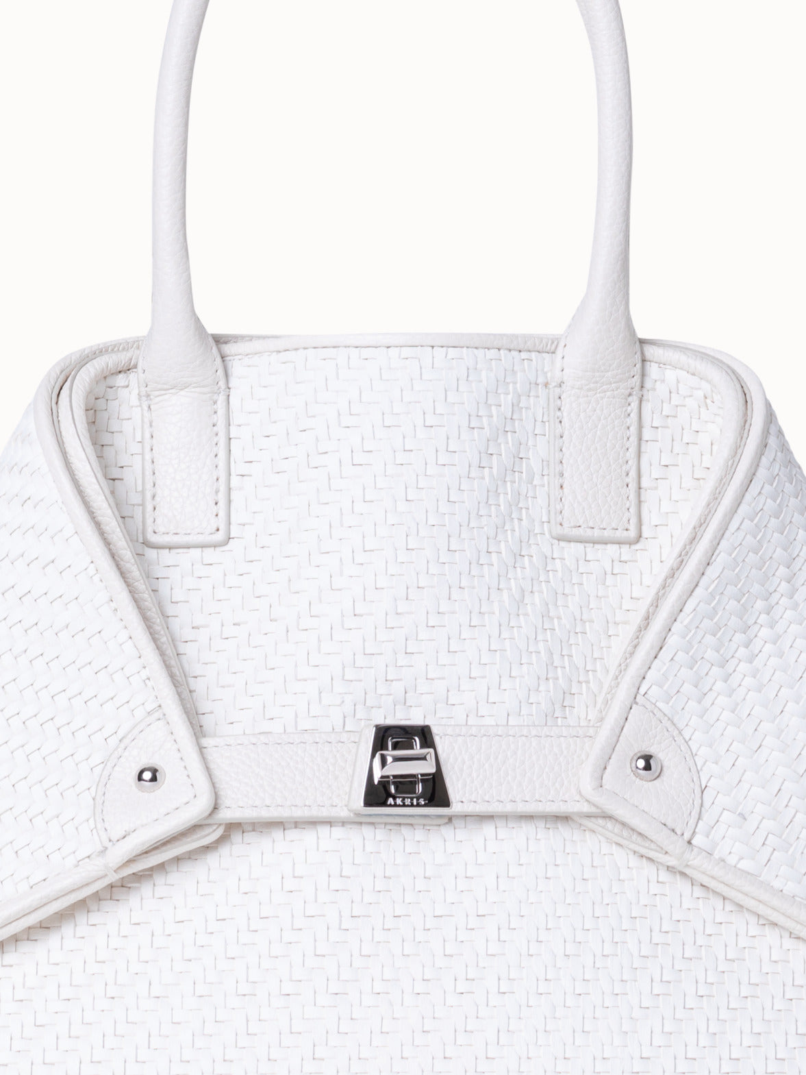 Small Ai Shoulder Bag with Superimposition Print - ecru