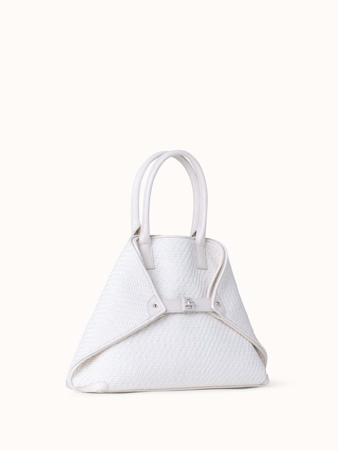 Small Ai Shoulder Bag with Superimposition Print - ecru