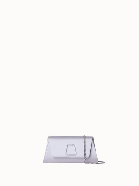 Mini Anouk clutch in Satin mit Kristalltrapez