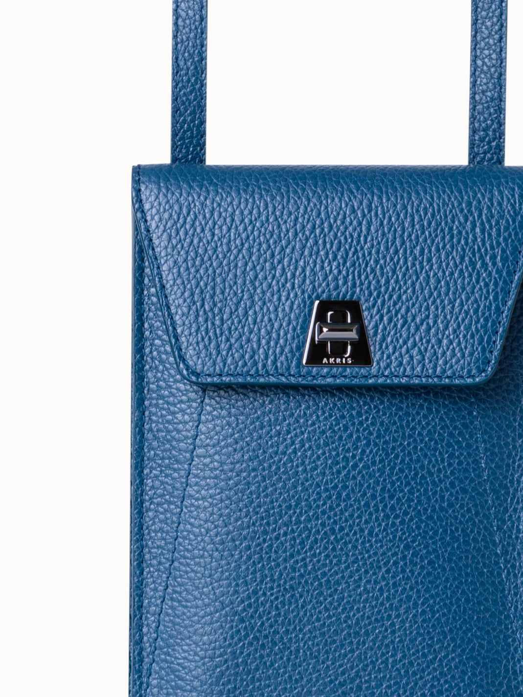 Anouk Phone Pouch in Cervocalf Leather - blue