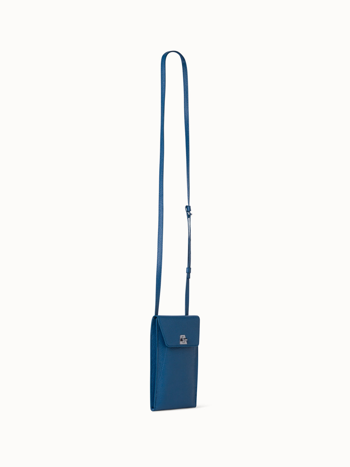 Anouk Phone Pouch in Cervocalf Leather - blue