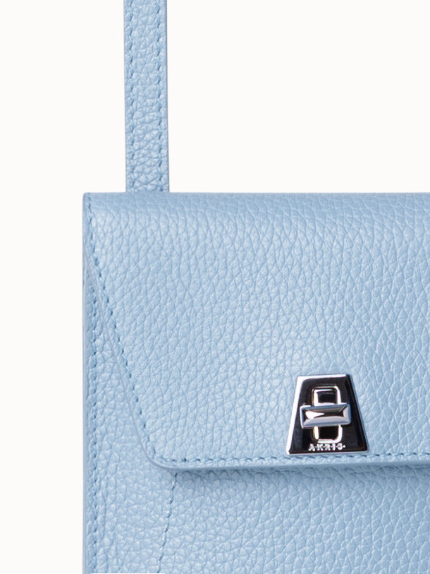 Anouk Phone Pouch in Cervocalf Leather - blue