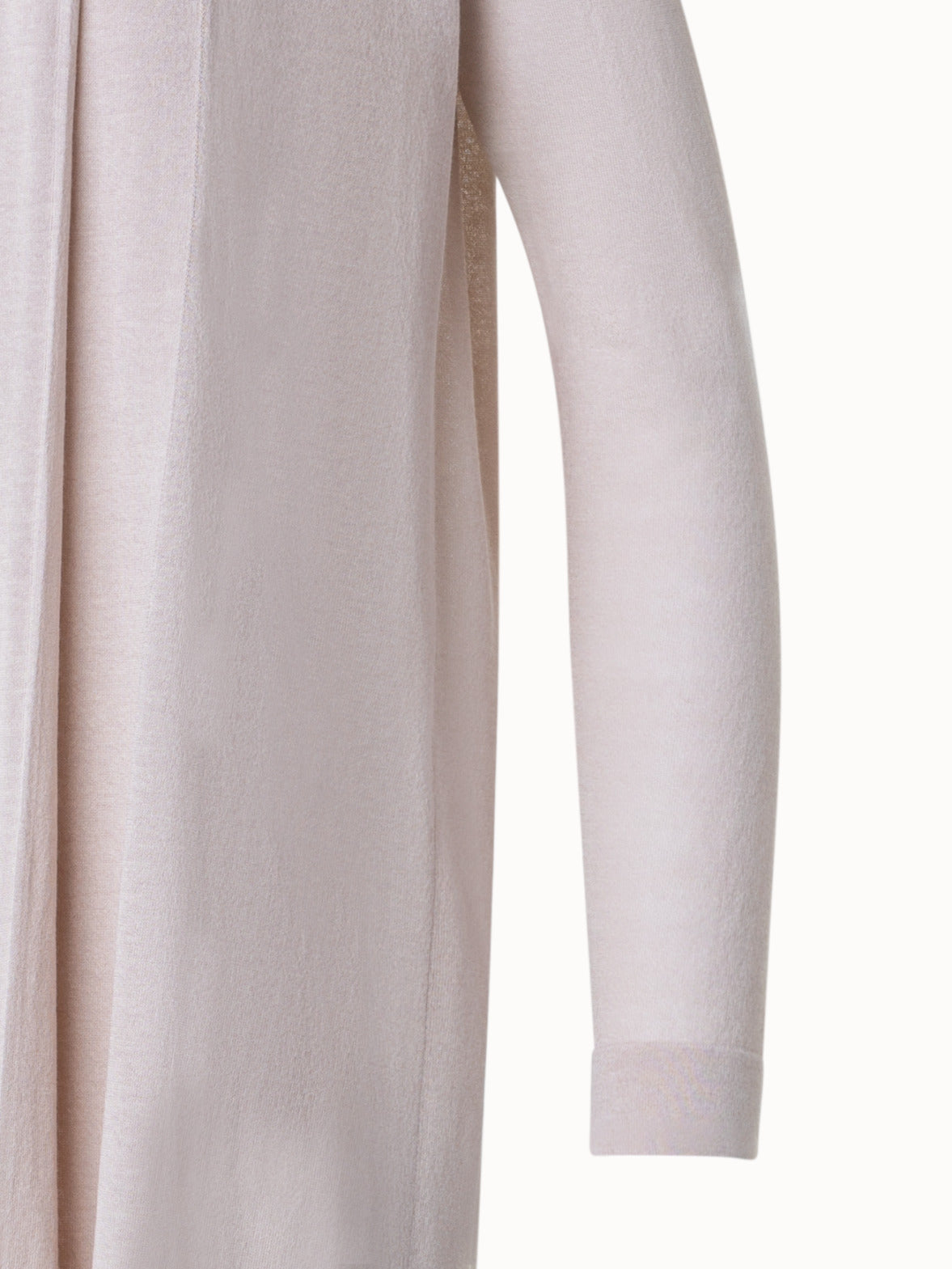Semi-Sheer Long Cardigan in Silk Cotton Blend - beige - grey