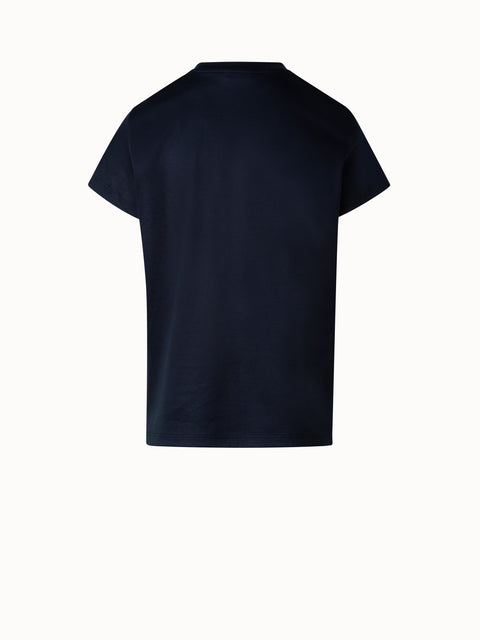 T-Shirt aus Baumwoll-Jersey mit Poppy-Einsatz