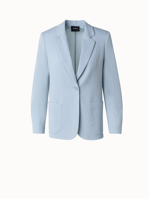 Langer Leinen-Blazer mit langem Revers