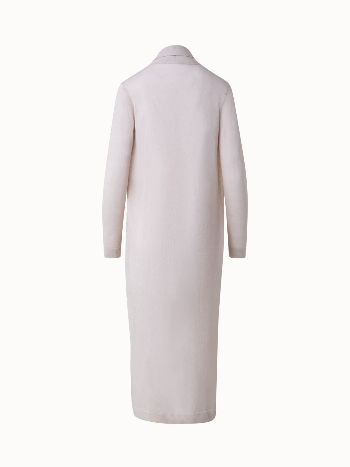 Semi-Sheer Long Cardigan in Silk Cotton Blend - beige - grey