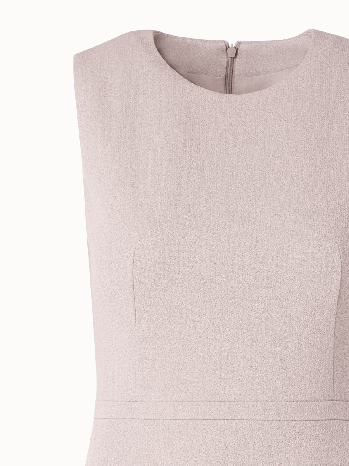 Wool Crêpe Double-Face Sheath Dress with A-Line Skirt - beige