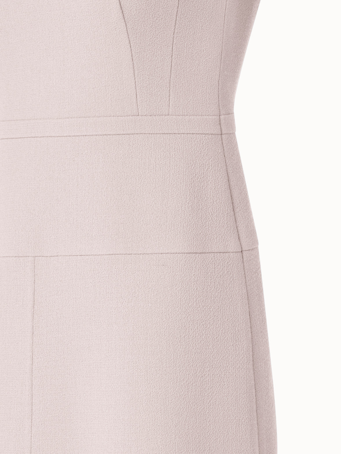 Wool Crêpe Double-Face Sheath Dress with A-Line Skirt - beige