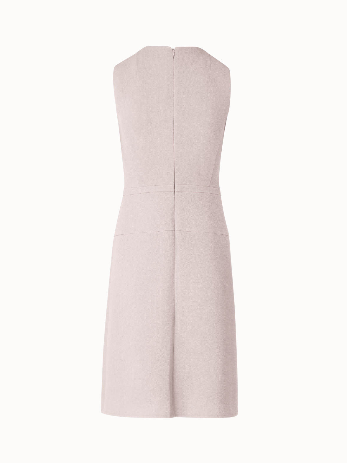 Wool Crêpe Double-Face Sheath Dress with A-Line Skirt - beige