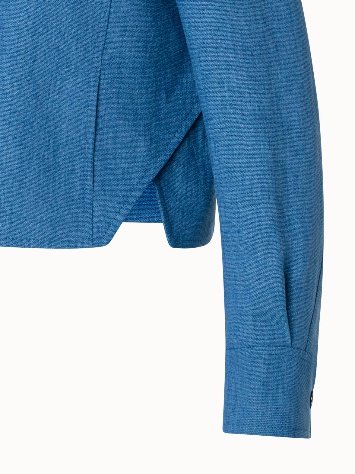 Linen Gabardine Shirt Jacket - blue