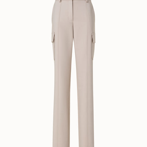 Straight Cotton Double-Face Cargo Pants