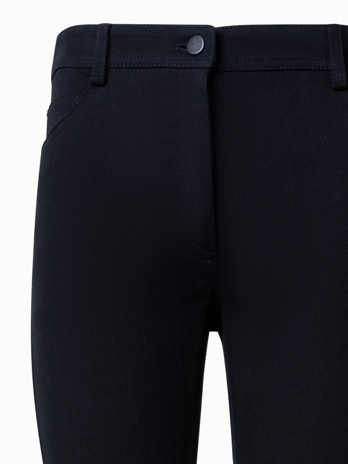 Slim-Fit Cropped Denim Hosen - Schwarz