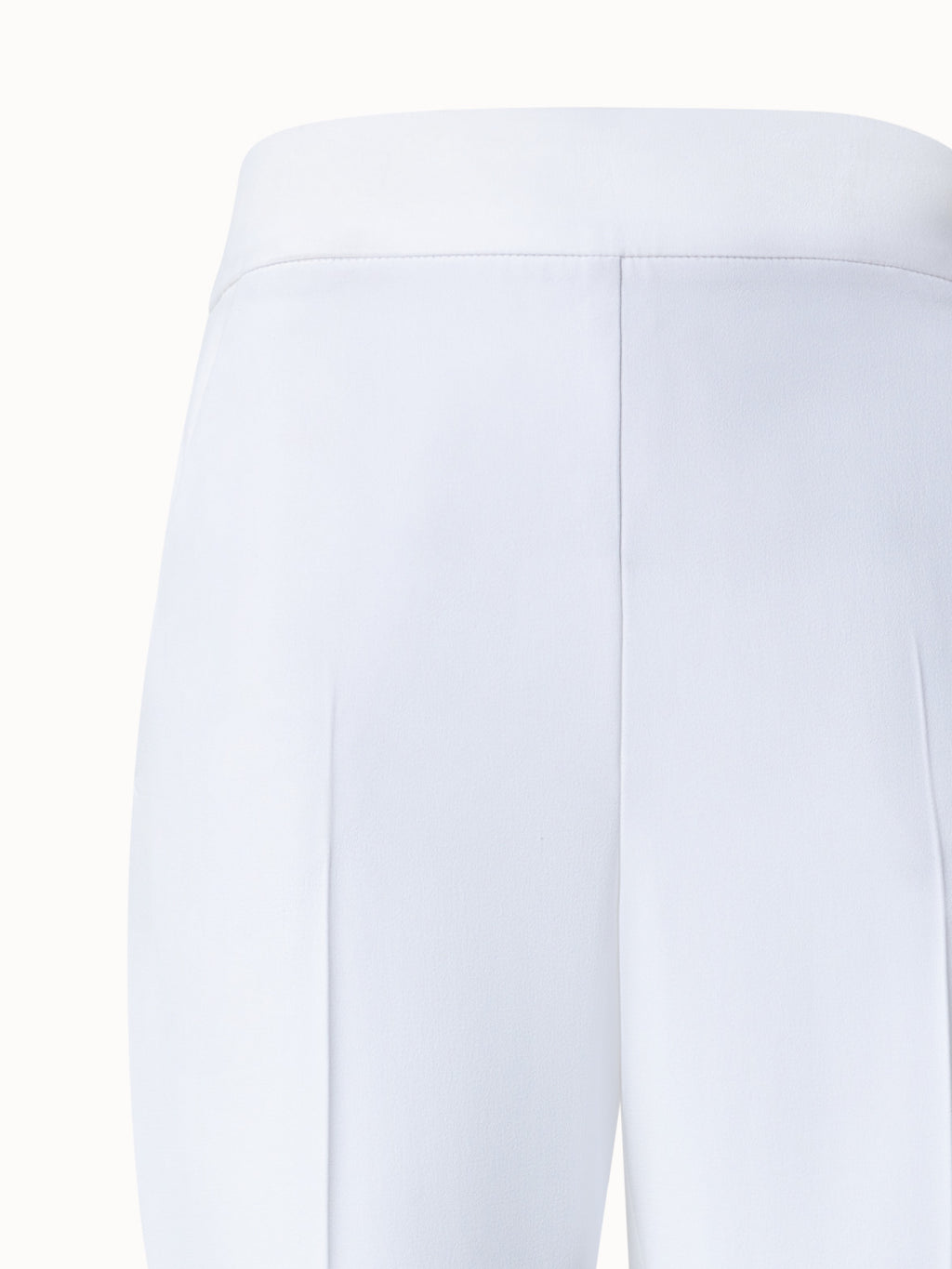 Tapered Viscose Acetate Crepe Pants - Weiss - Ecru