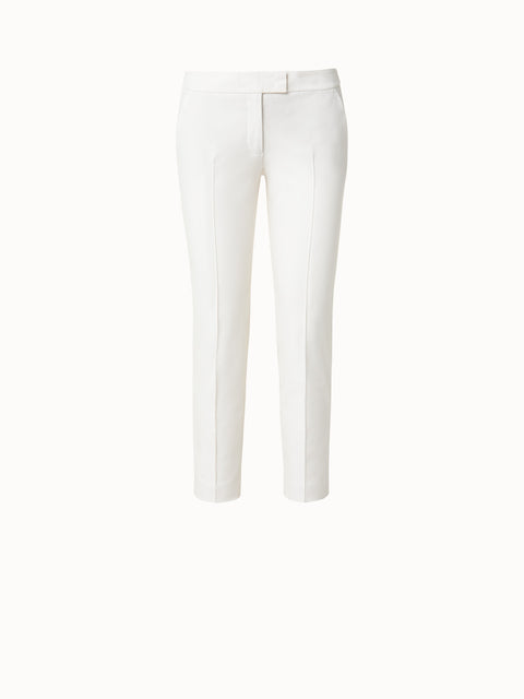 Cropped Slim Hose aus Baumwoll-Stretch