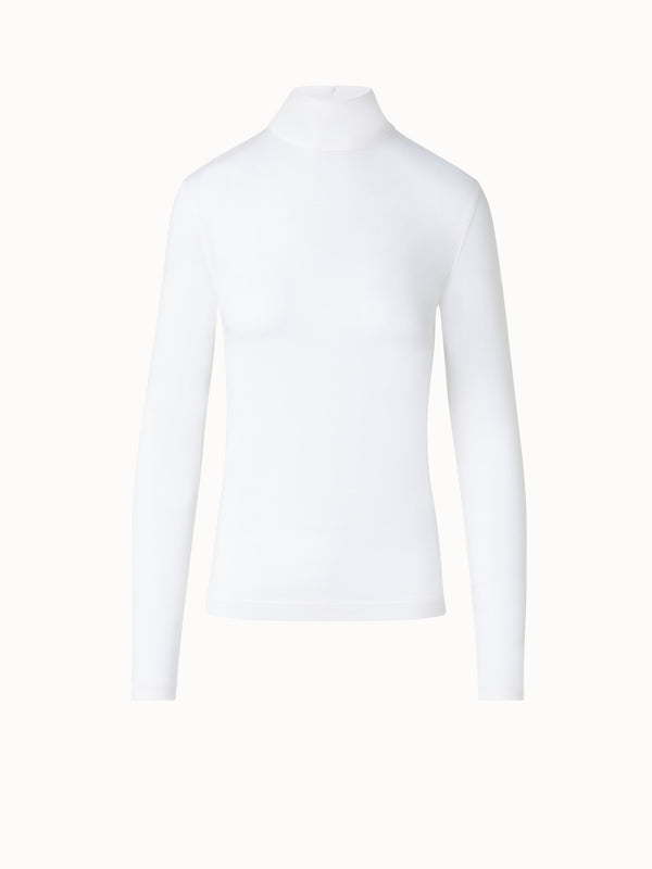 Modal Mock Neck Shirt - white - ecru