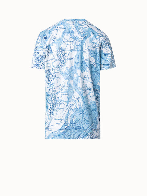 Baumwoll-T-Shirt mit St. Gallen Map Druck
