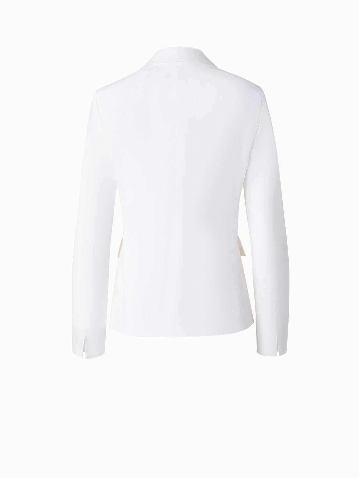 Cotton Stretch Jacket with Lapel Collar - white - ecru