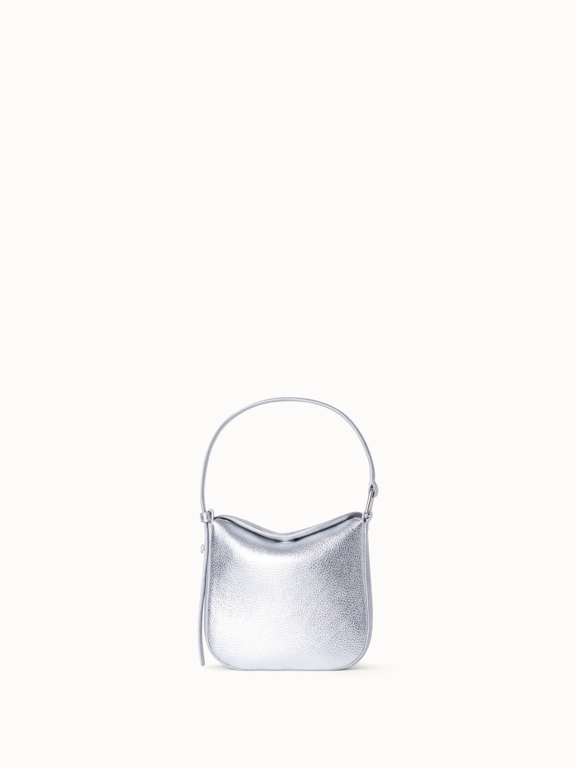 Mini Anna Hobo Bag in Leather - silver - grey