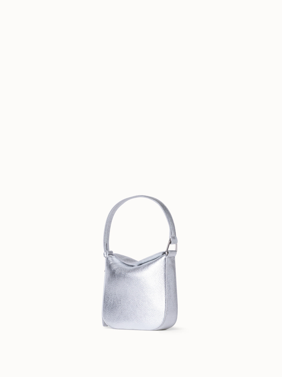 Mini Anna Hobo Bag in Leather - silver - grey
