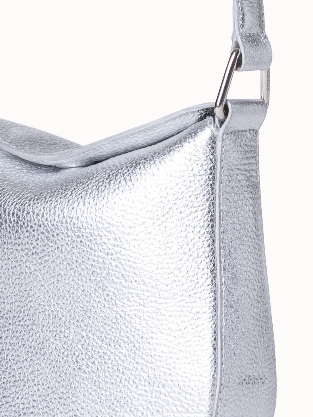 Mini Anna Hobo Bag in Leather - silver - grey