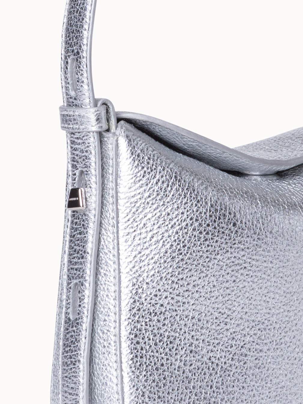 Mini Anna Hobo Bag in Leather - silver - grey