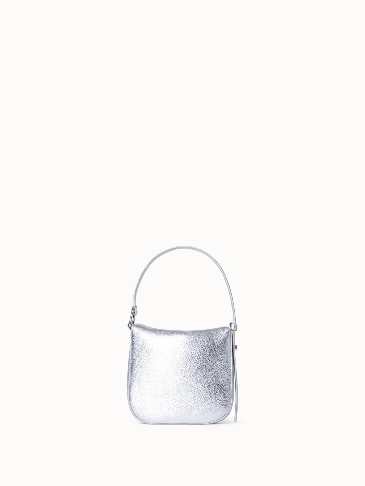 Mini Anna Hobo Bag in Leather - silver - grey