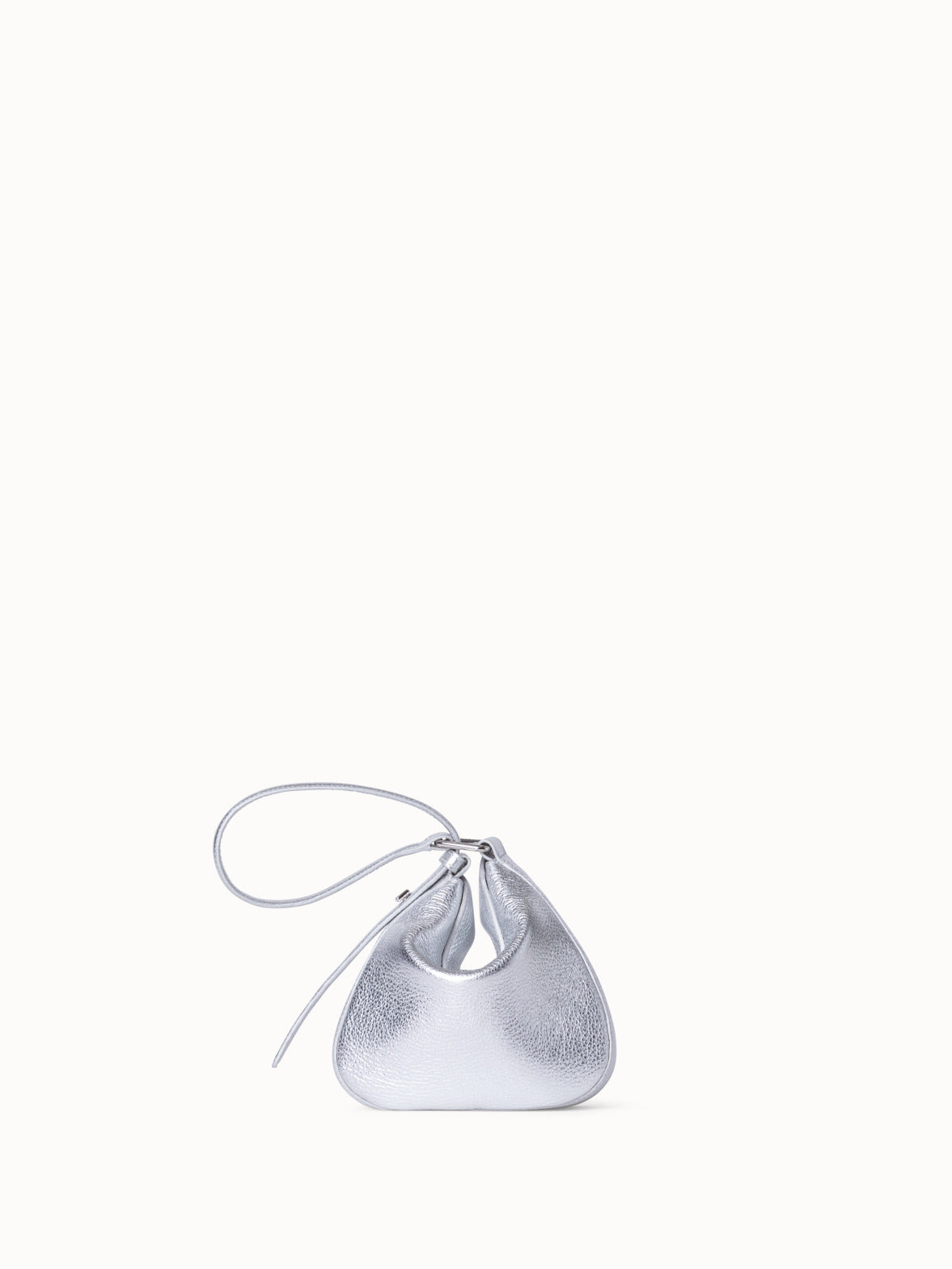 Mini Anna Hobo Bag in Leather - silver - grey