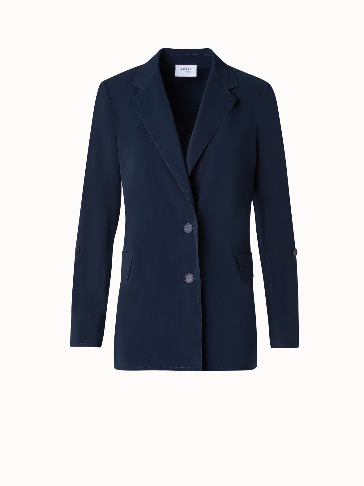 Boyfriend Blazer in Light Signature Lasercut Fabric - blue - navy