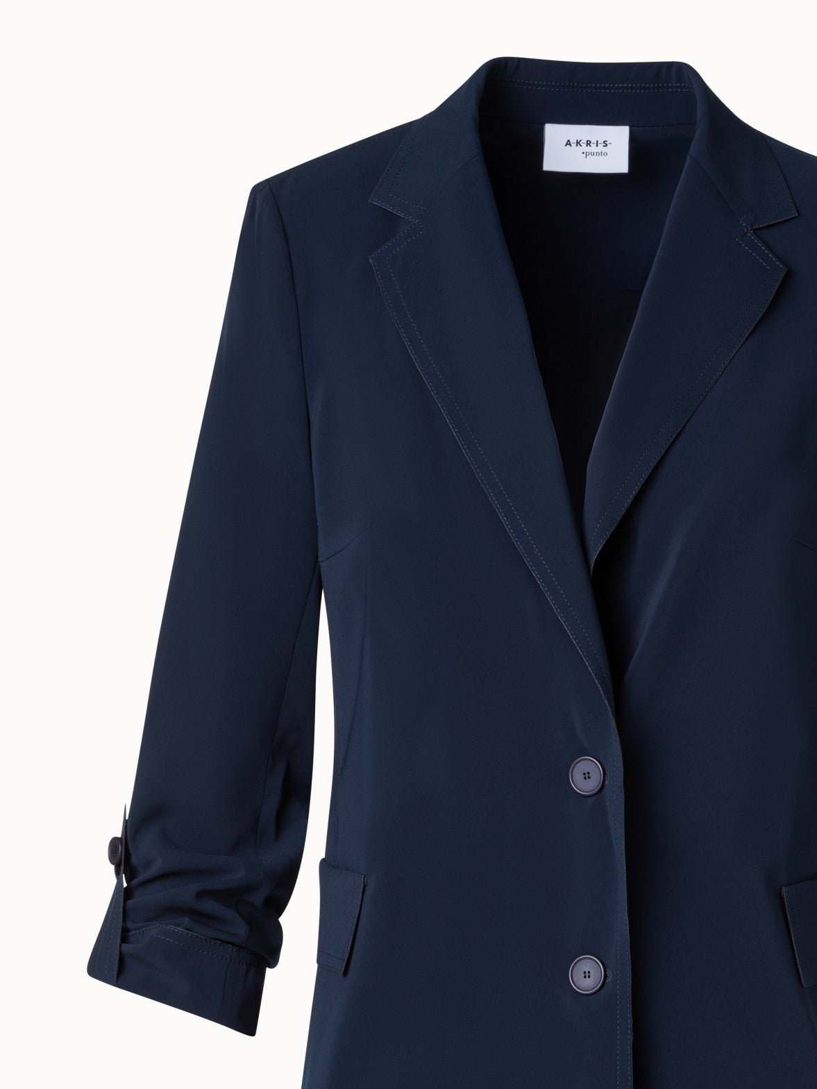 Boyfriend Blazer in Light Signature Lasercut Fabric - blue - navy
