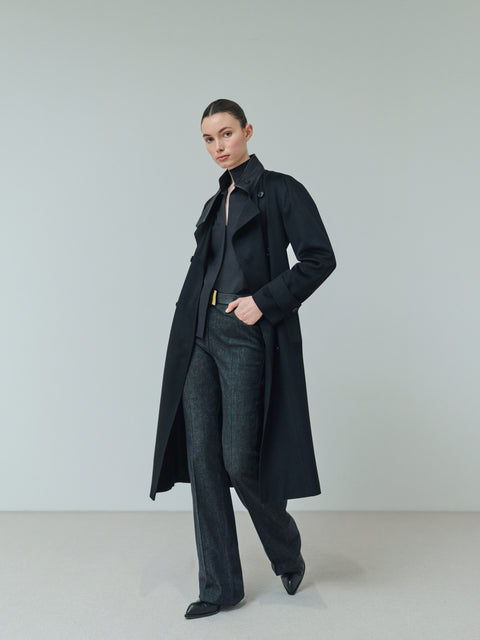 Bootcut Hose aus Baumwoll-Stretch-Denim