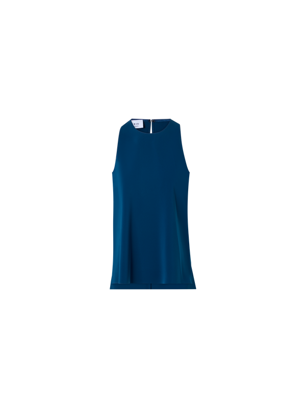 Designer Charakteristische, ärmellose Bluse aus Lasercut - Dunkelblau - Blau