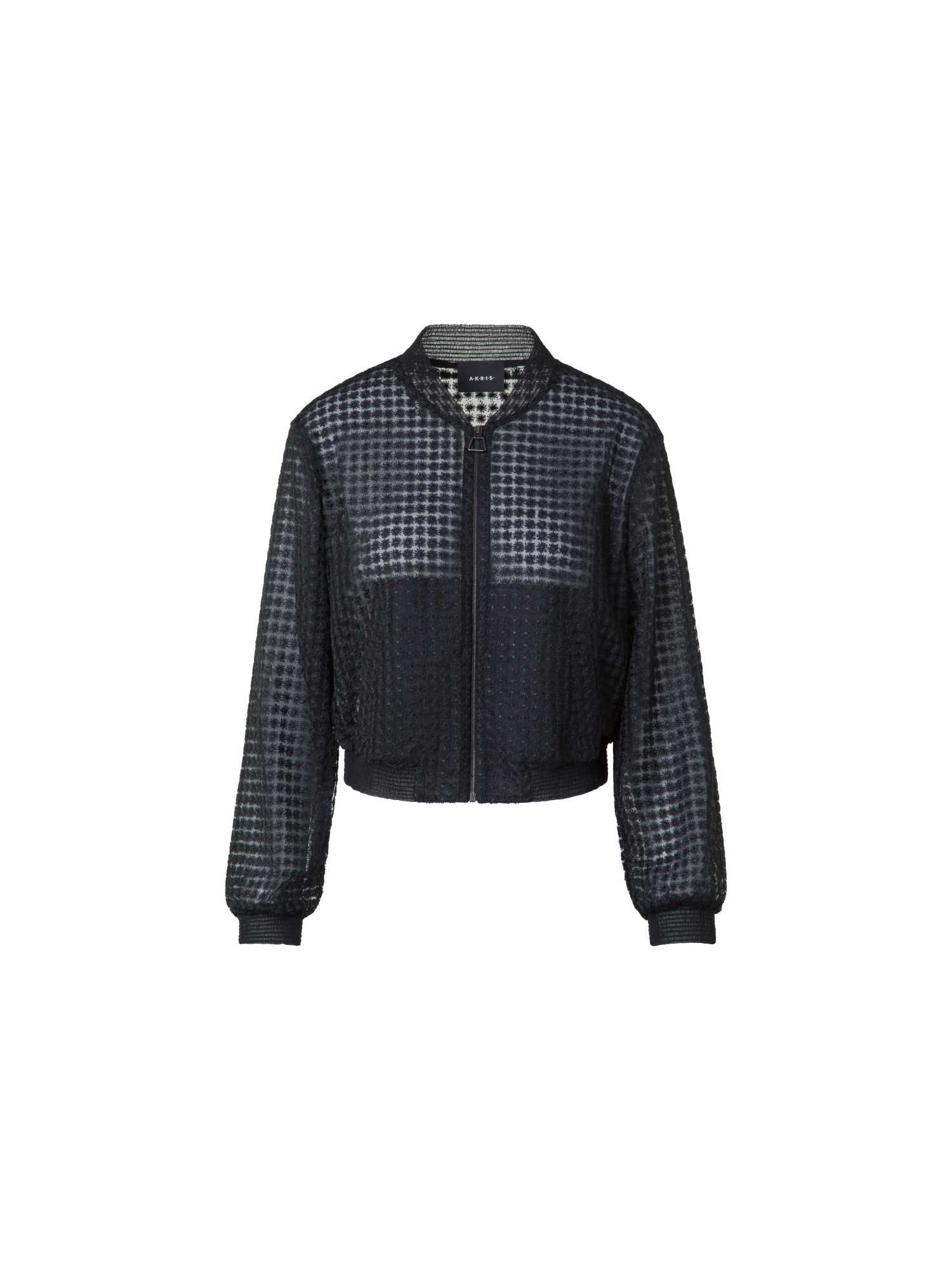 Designer Bomberjacke mit Blumen-Stickerei - Schwarz