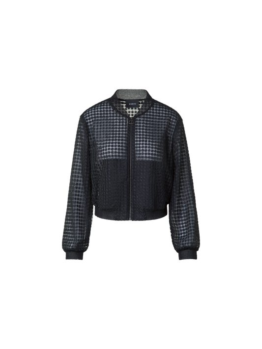 Designer Bomberjacke mit Blumen-Stickerei - Schwarz