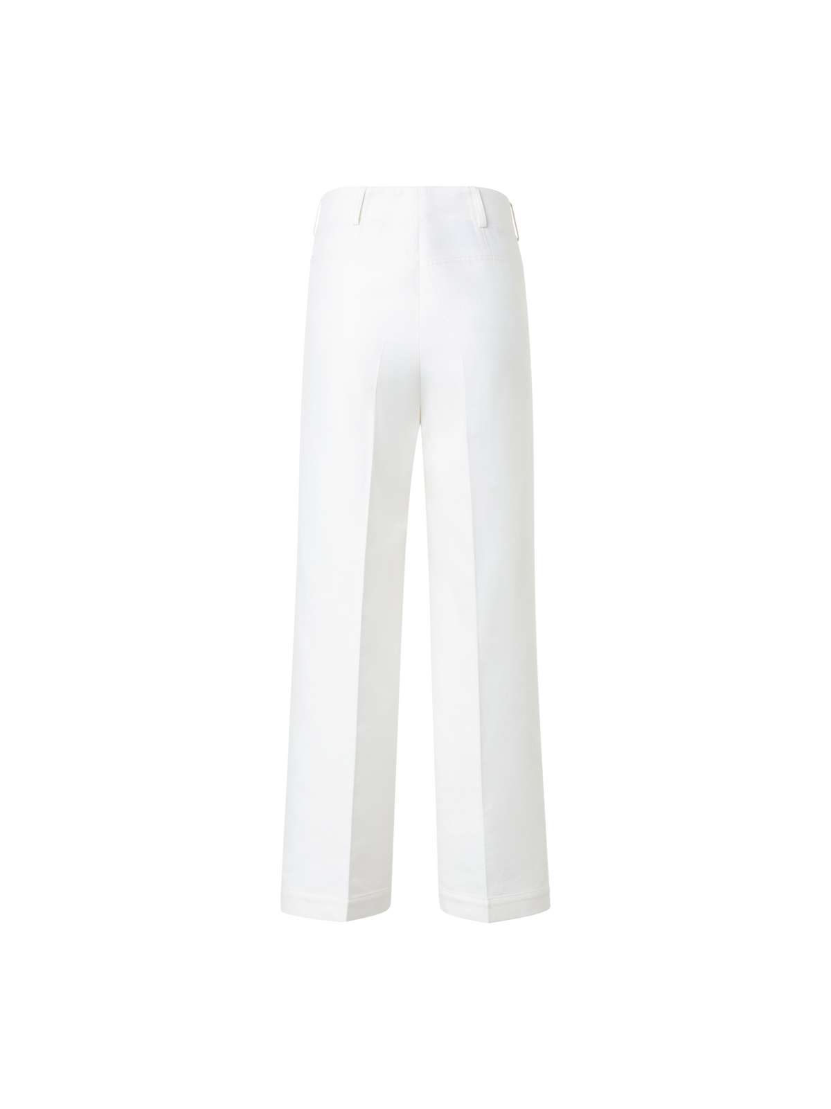 Designer Cropped Weite Hose aus Baumwoll-Twill - Ecru