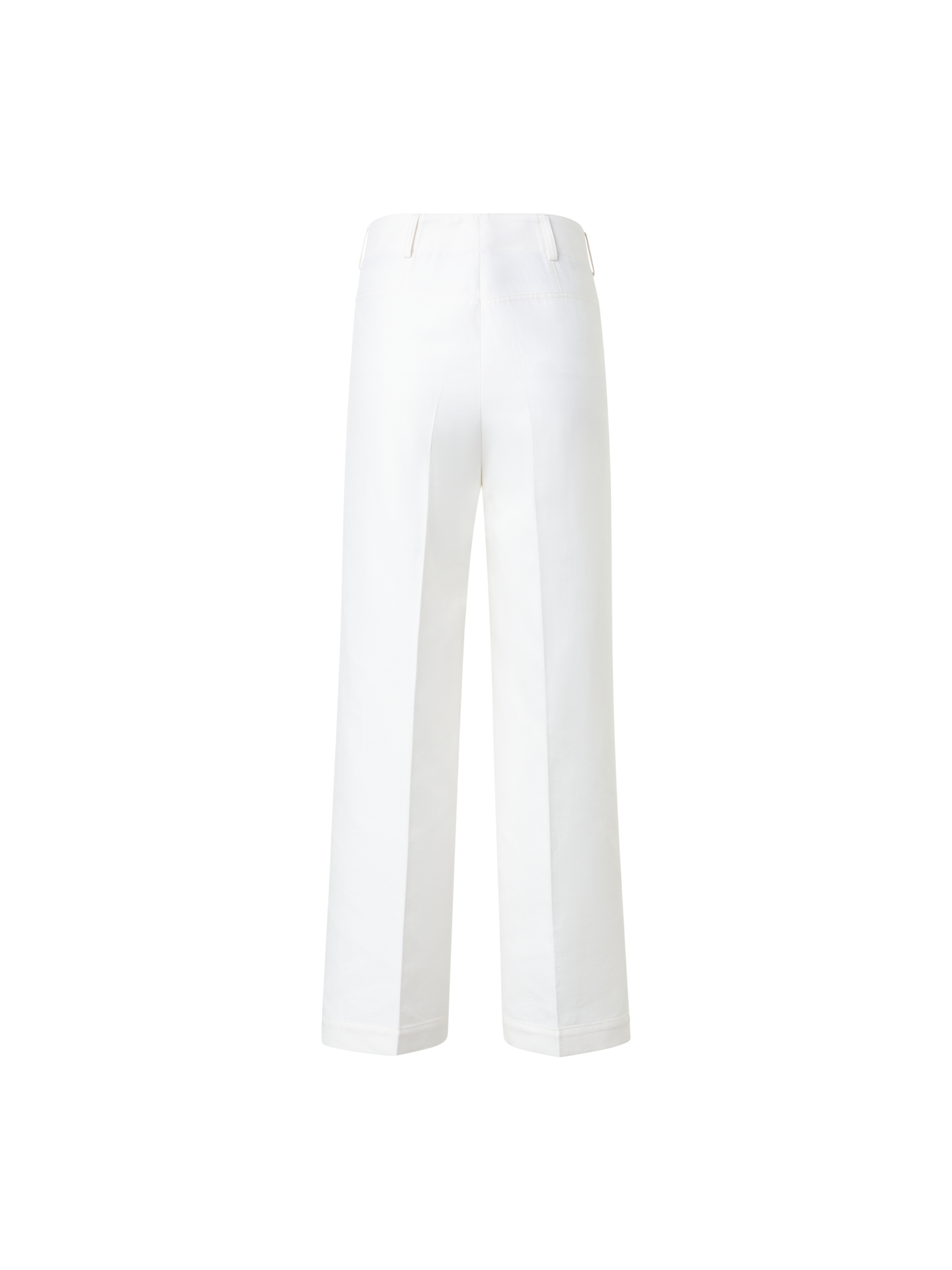 Designer Cropped Weite Hose aus Baumwoll-Twill - Ecru