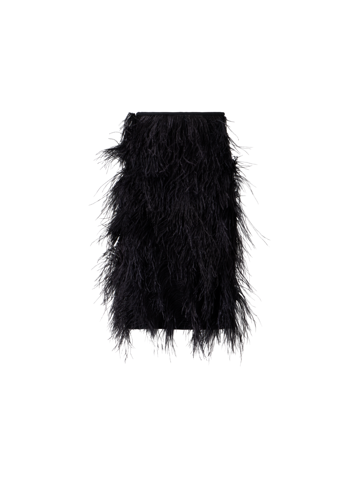 Designer Woll Doubleface Feathered Pencil Skirt - Schwarz