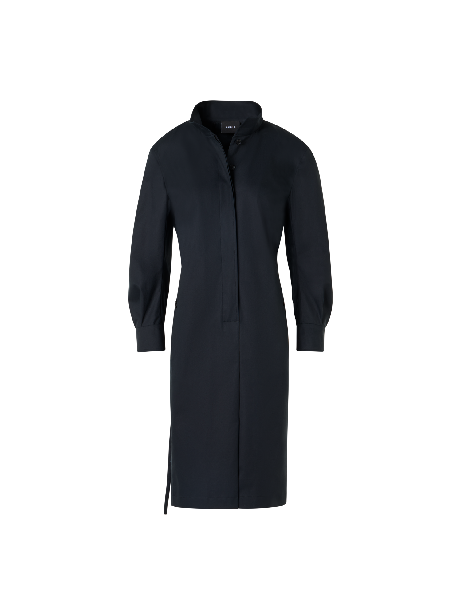 Designer Hemdblusenkleid aus Baumwoll-Gabardine - Schwarz