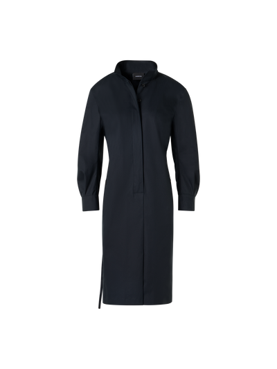 Designer Hemdblusenkleid aus Baumwoll-Gabardine - Schwarz