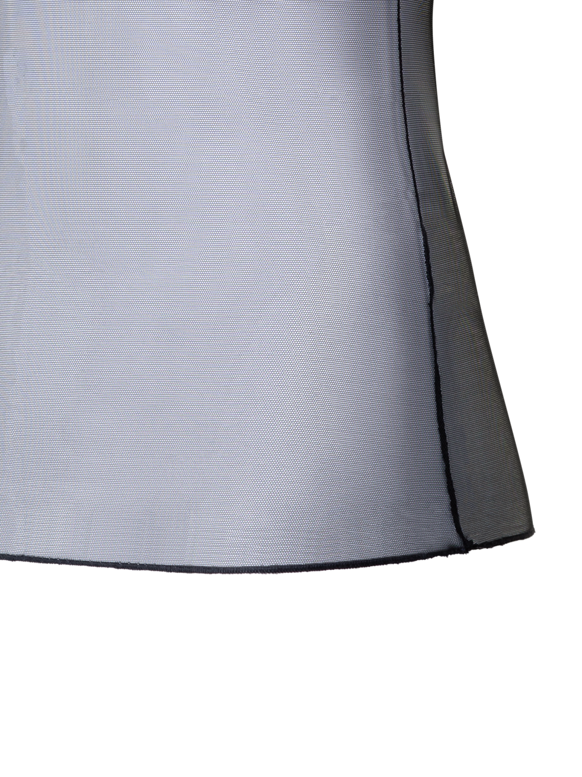 Designer Transparentes Shirt aus Tüll - Schwarz