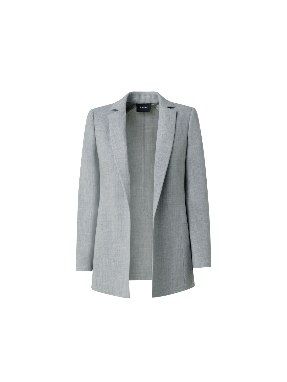 Designer Blazer aus Woll-Doubleface mit langem Revers - Grau