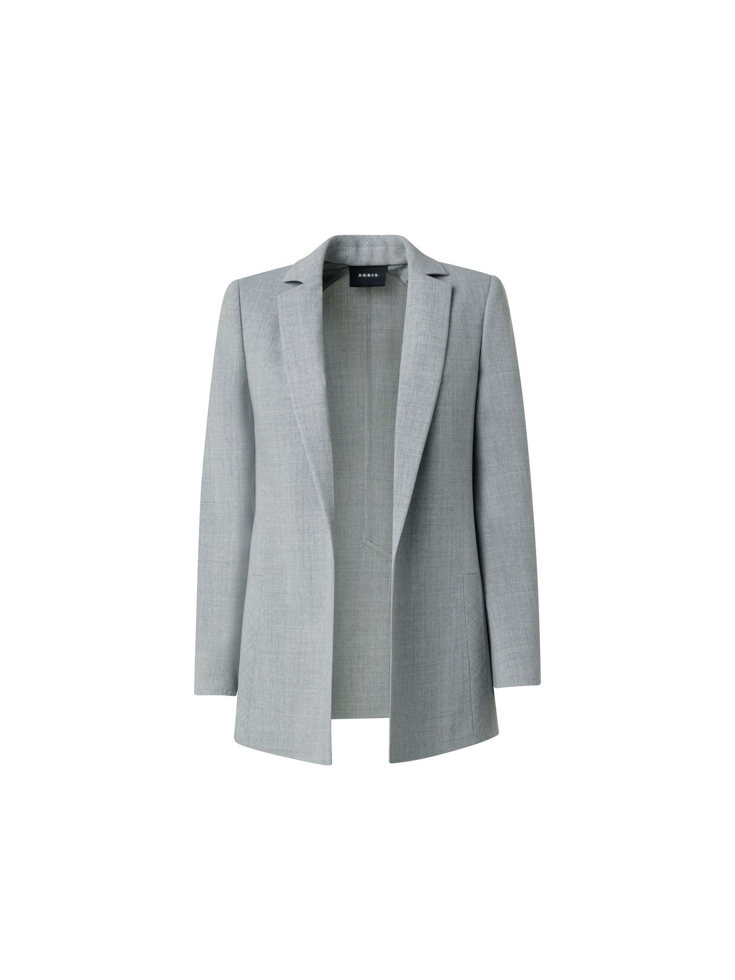 Designer Blazer aus Woll-Doubleface mit langem Revers - Grau