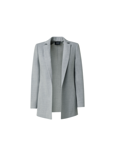 Designer Blazer aus Woll-Doubleface mit langem Revers - Grau