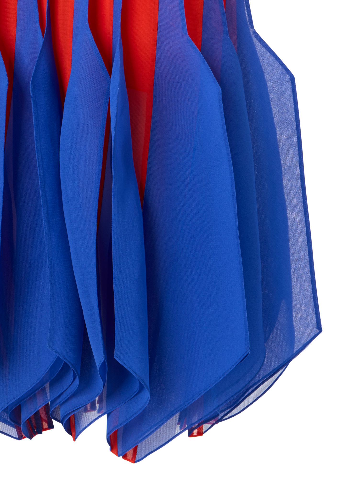 Designer Midikleid aus Seide mit High-Plains-Einsätzen - Bunt - Rot